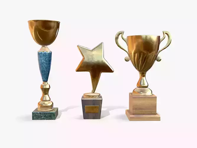 Trophy Cups lowpoly Low-poly 3D model