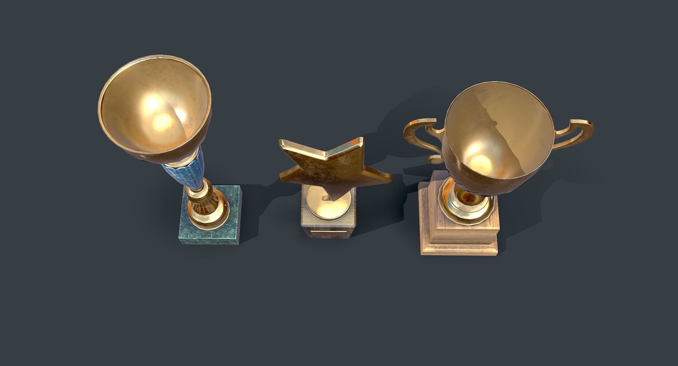 Trophy Cups lowpoly Low-poly 3D model_3