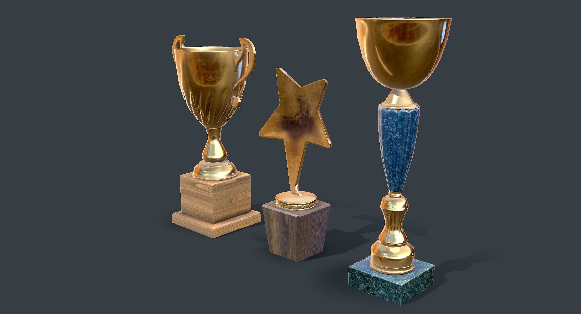 Trophy Cups lowpoly Low-poly 3D model_4