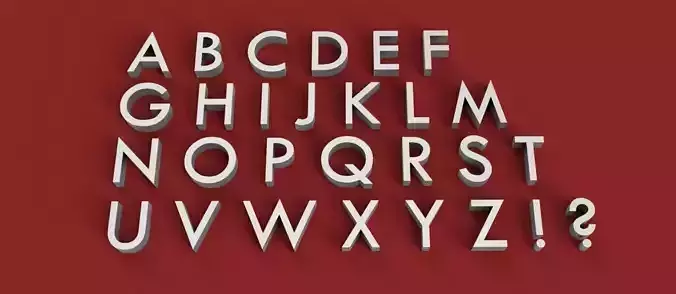 TWECEM Font  uppercase and lowercase 3D Letters STL FILE