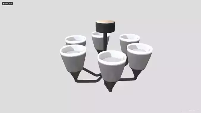 Uplighter light fixture with four lights Free low-poly 3D model