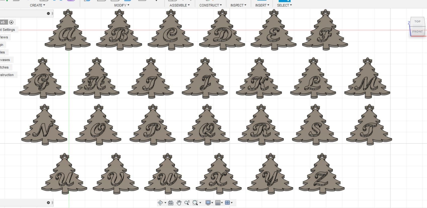 CHRISTMAS TREE 3D letters stl file 3D print model_1