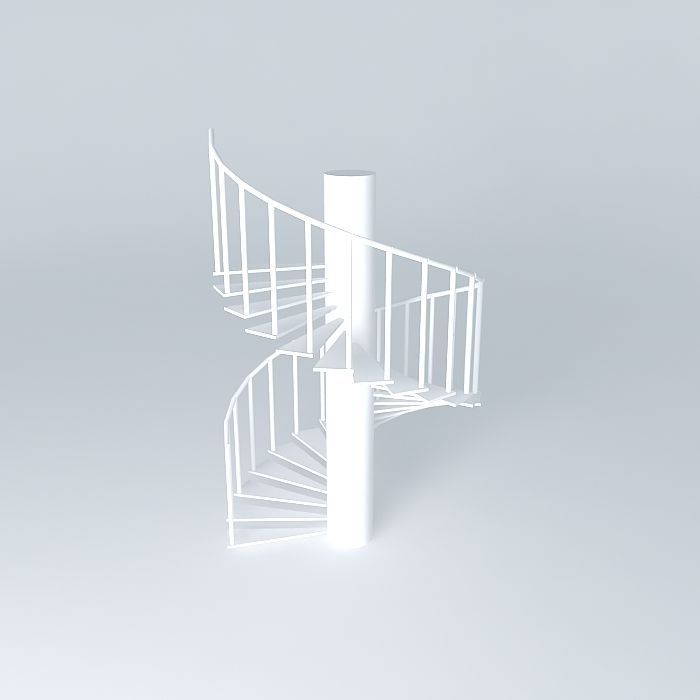 spiral staircase with handrails Free 3D model_1
