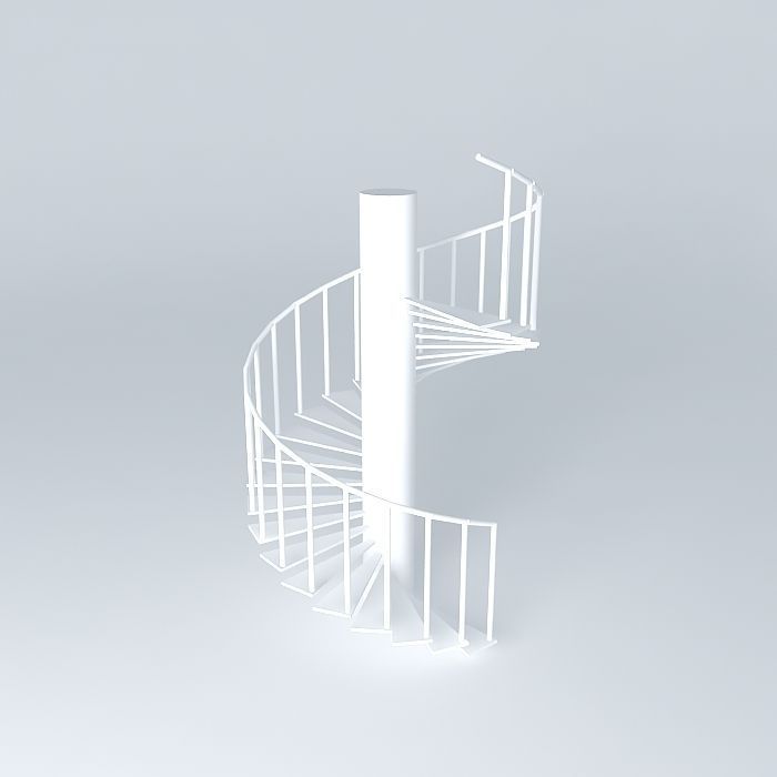spiral staircase with handrails Free 3D model_2