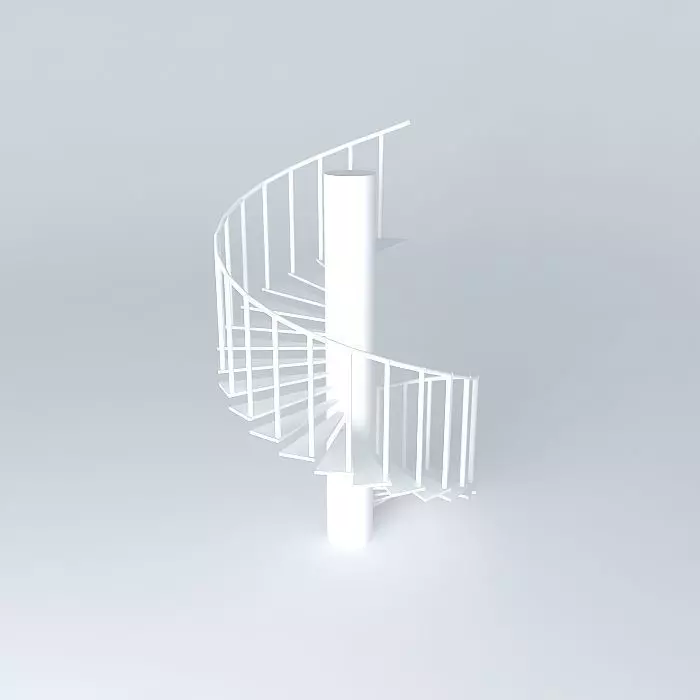 spiral staircase with handrails Free 3D model_0