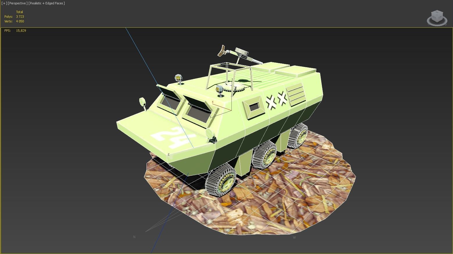 Armoured Vehicle Low-poly 3D model_4