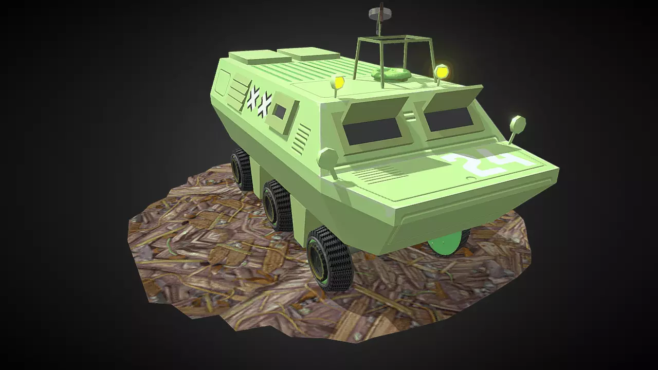 Armoured Vehicle Low-poly 3D model_0