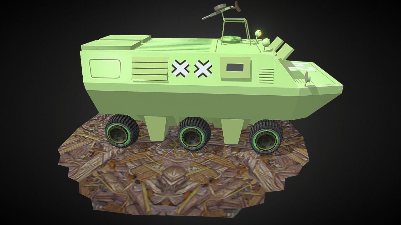 Armoured Vehicle Low-poly 3D model_2