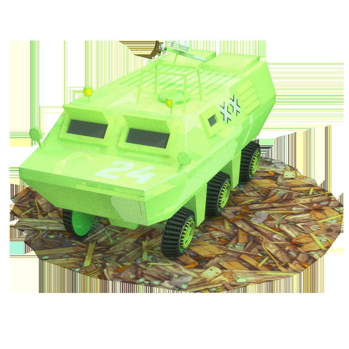 Armoured Vehicle Low-poly 3D model_5