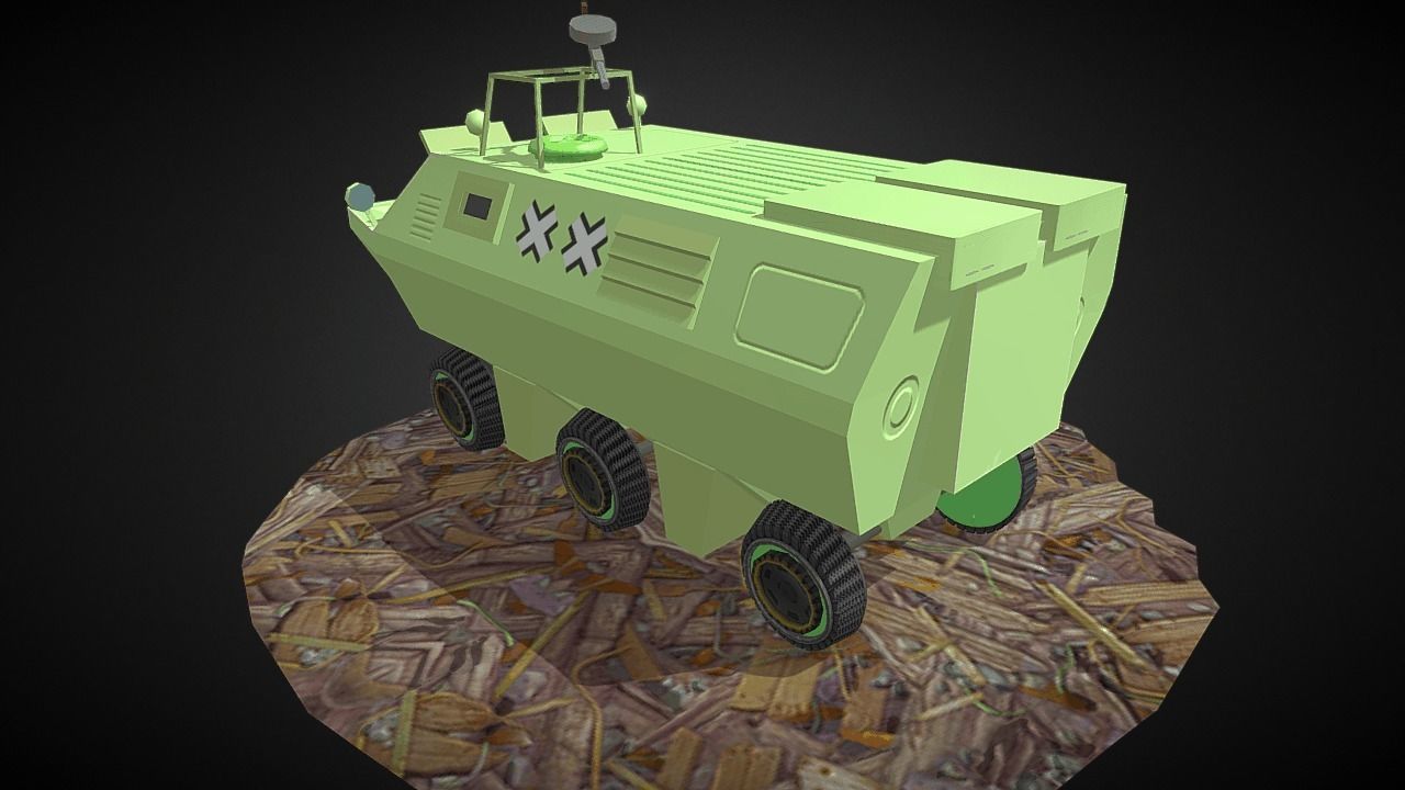 Armoured Vehicle Low-poly 3D model_3