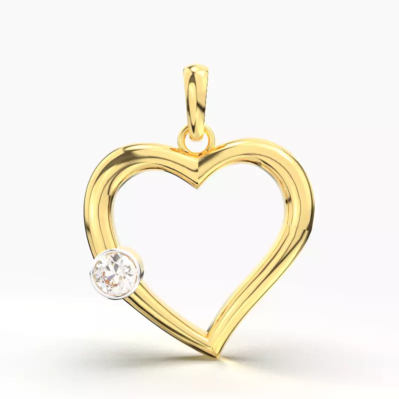 Diamond Heart Pendant 3D print model_0