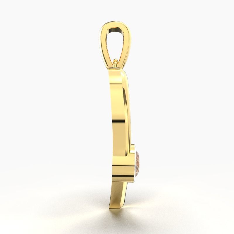 Diamond Heart Pendant 3D print model_3