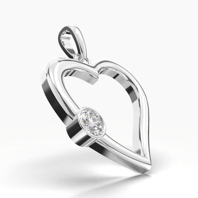 Diamond Heart Pendant 3D print model_5
