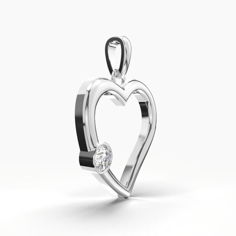 Diamond Heart Pendant 3D print model_6