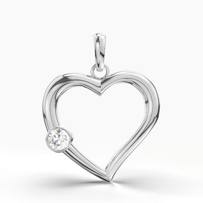 Diamond Heart Pendant 3D print model_4