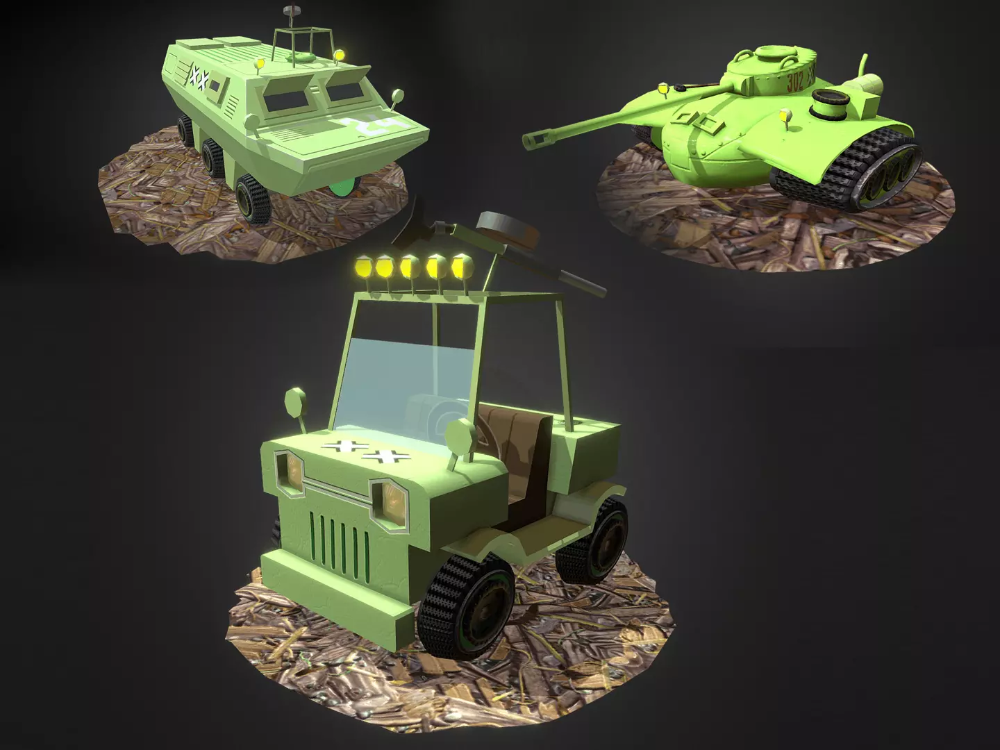 Lowpoly Military Vehicles 3D Model Collection_0