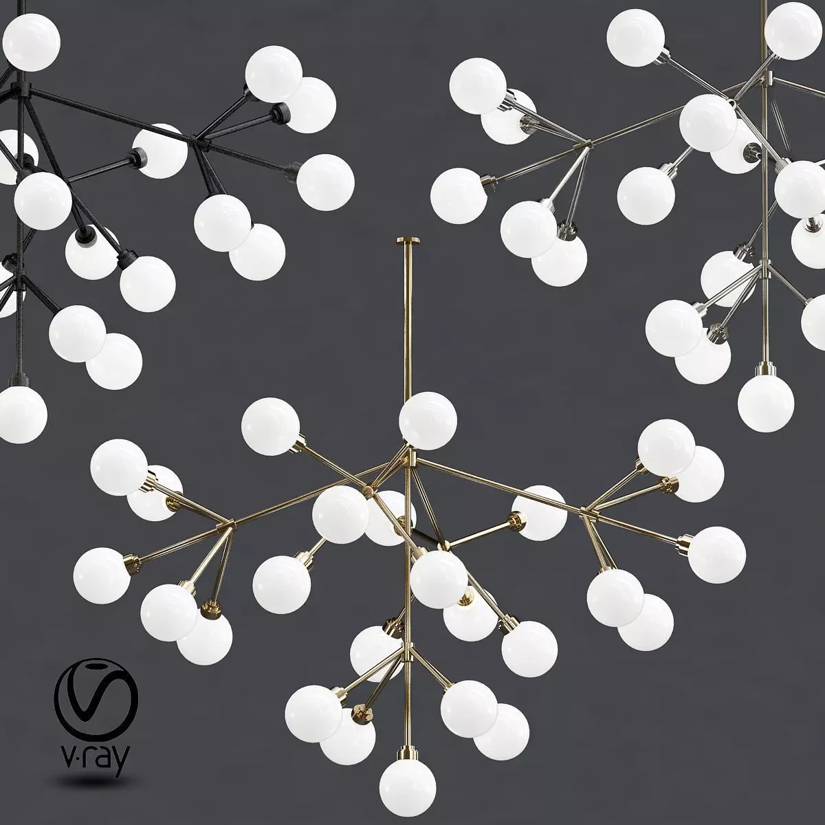 Tech Lighting Mara Chandelier 3D model_0