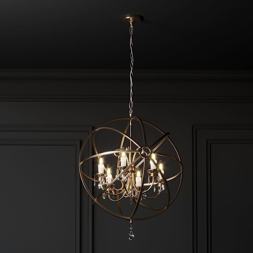 Ballard Design Nicolette Crystal Orb Chandelier 3D model_1