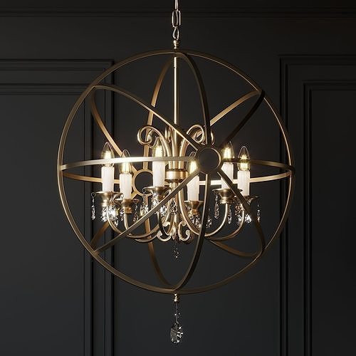 Ballard Design Nicolette Crystal Orb Chandelier 3D model