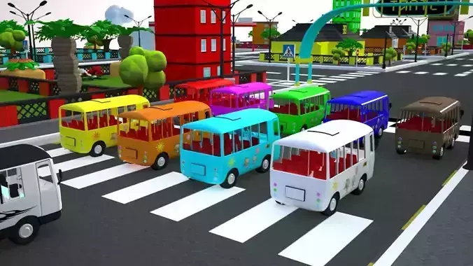 School bus  Low-poly 3D model