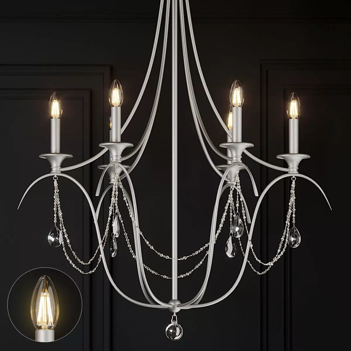 Ballard Designs Alexandra Crystal 6-Light Chandelier 3D model