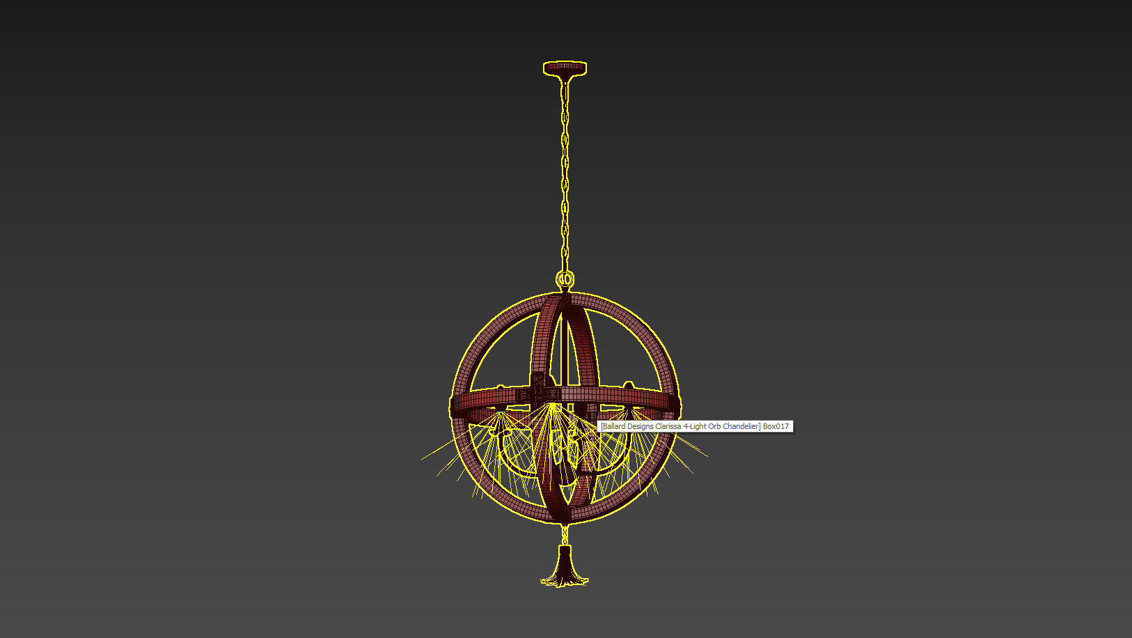 Ballards Designs Clarissa 4-Light Orb Chandelier 3D model_4