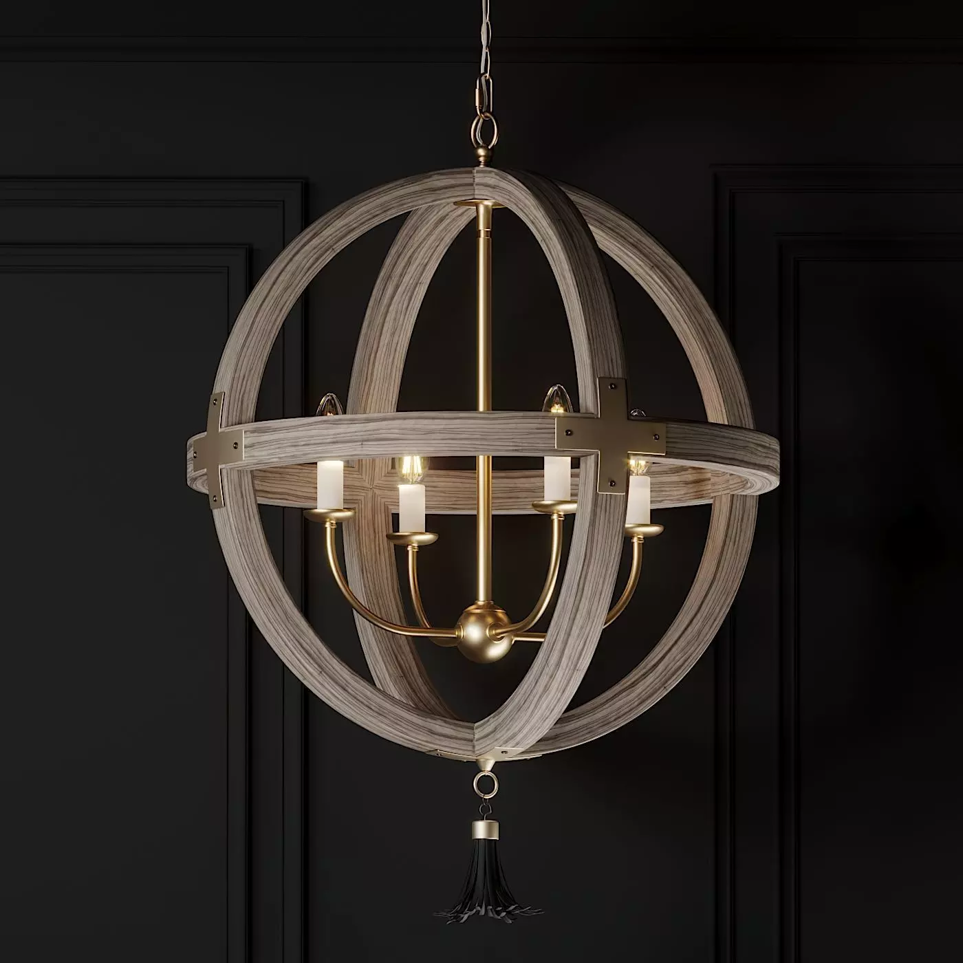 Ballards Designs Clarissa 4-Light Orb Chandelier 3D model_0