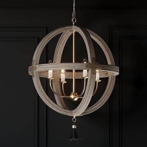 Ballards Designs Clarissa 4-Light Orb Chandelier 3D model