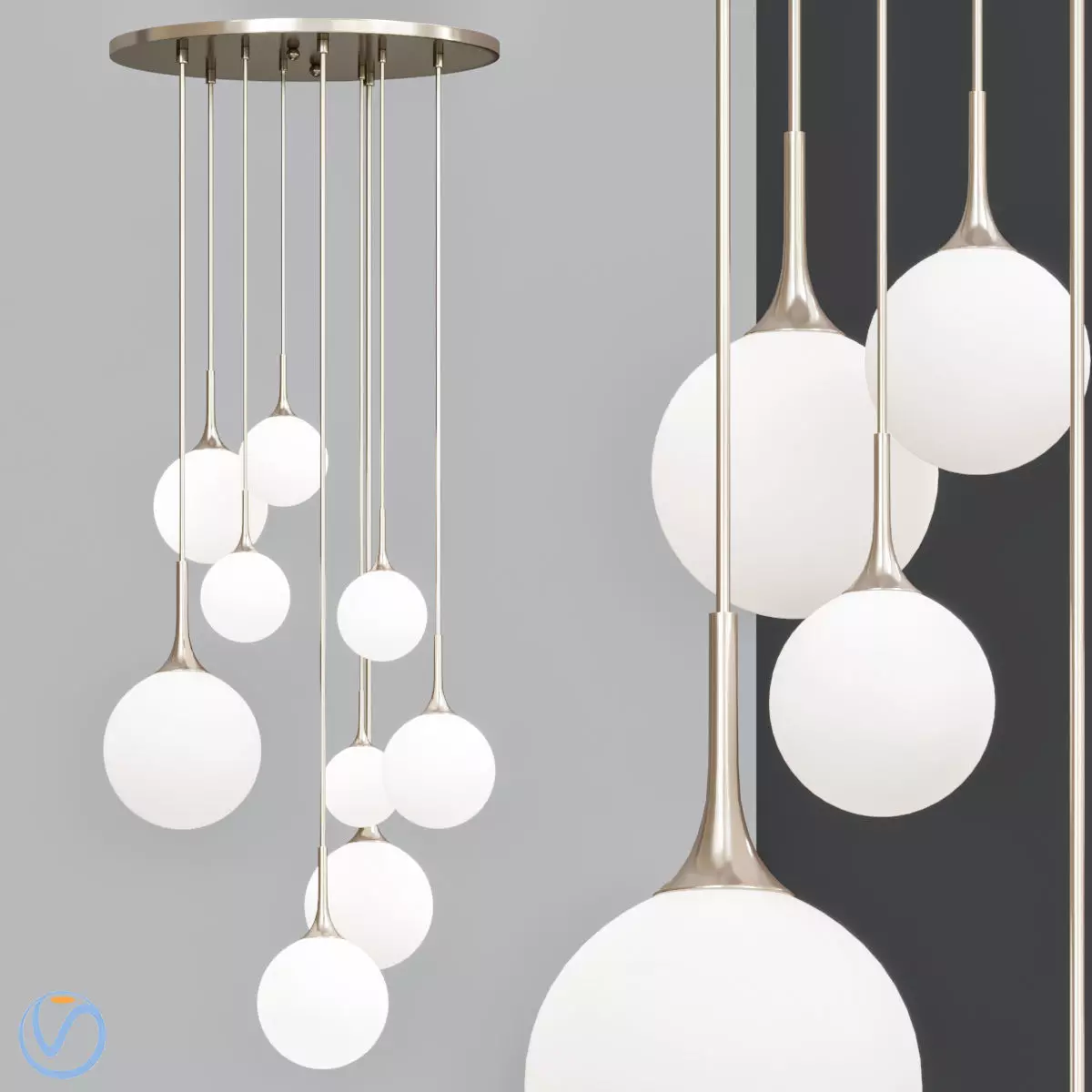 Whitley Chandelier Round 9 3D model_0