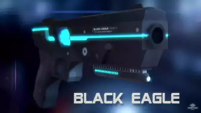 Sci-Fi Gun Black Eagle Low-poly 3D model