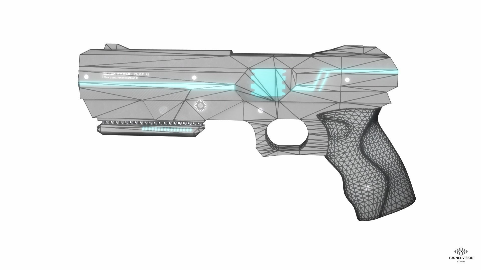 Sci-Fi Gun Black Eagle Low-poly 3D model_4