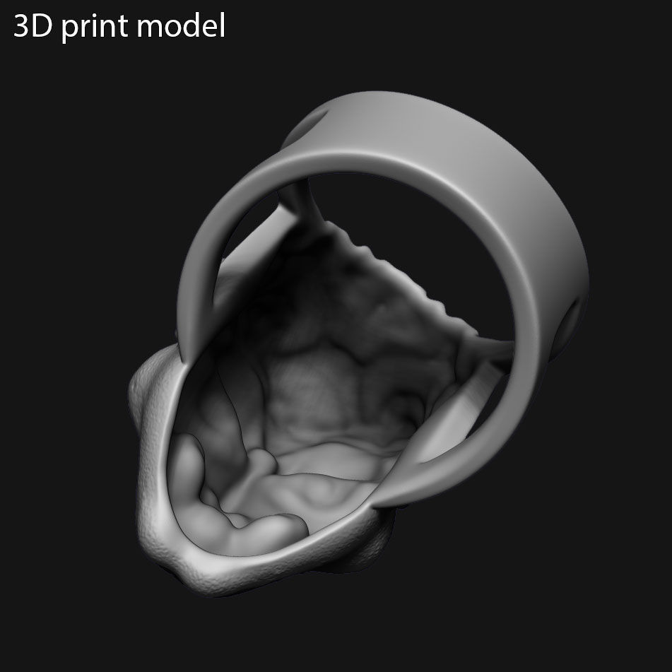 skull ring jewelry Demon vol2 3D print model_7