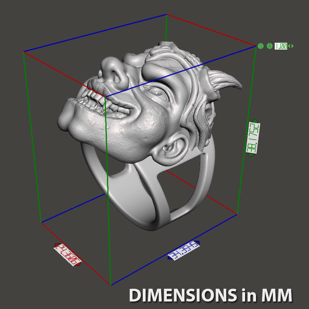 skull ring jewelry Demon vol2 3D print model_6