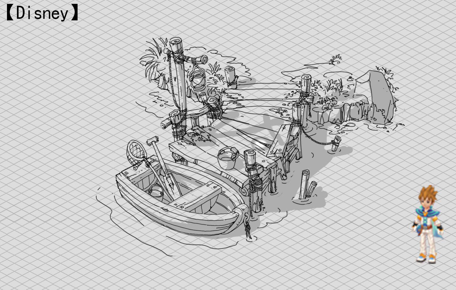 Game Boat - Building Pier 03 3D model_2