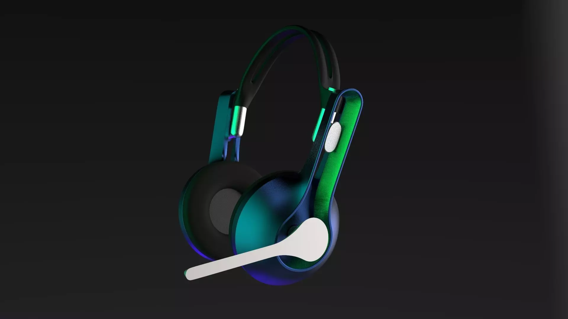 Gamers headphones with integrated mic Free 3D model
