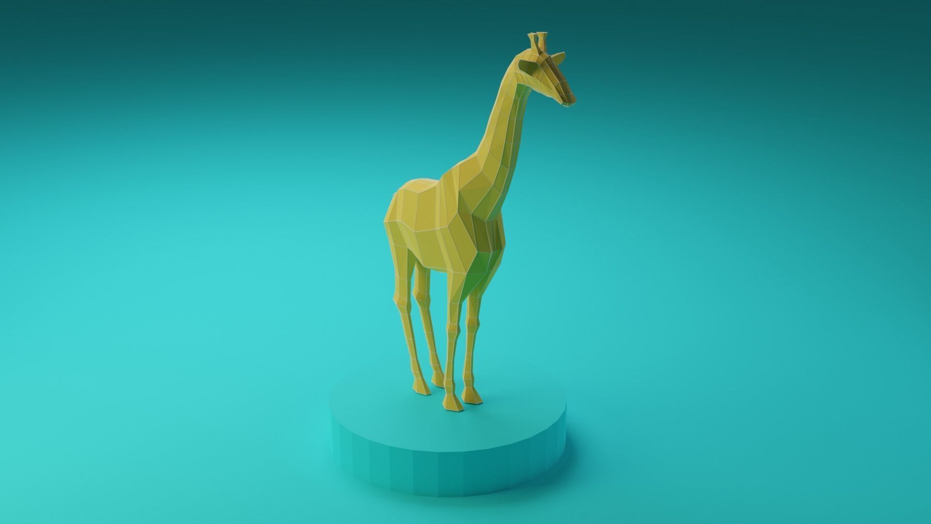 Low Poly Giraffe - 3D Modell Low-poly 3D model_5