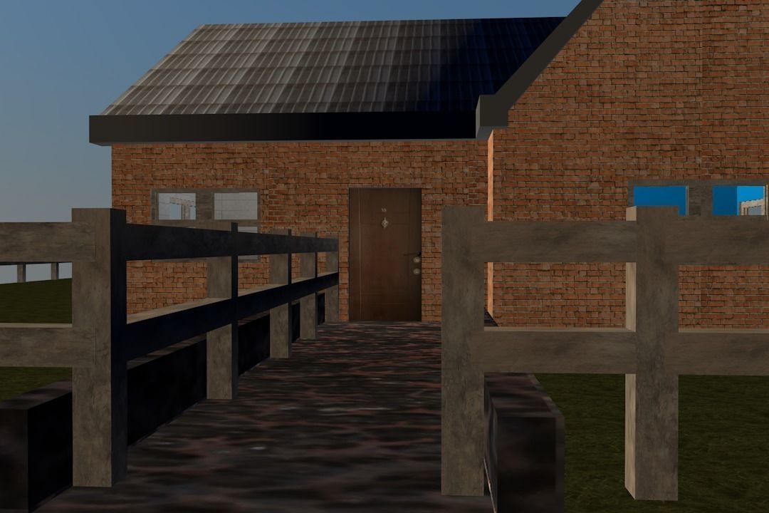 3 ROOMS  HOUSE Low-poly 3D model_2