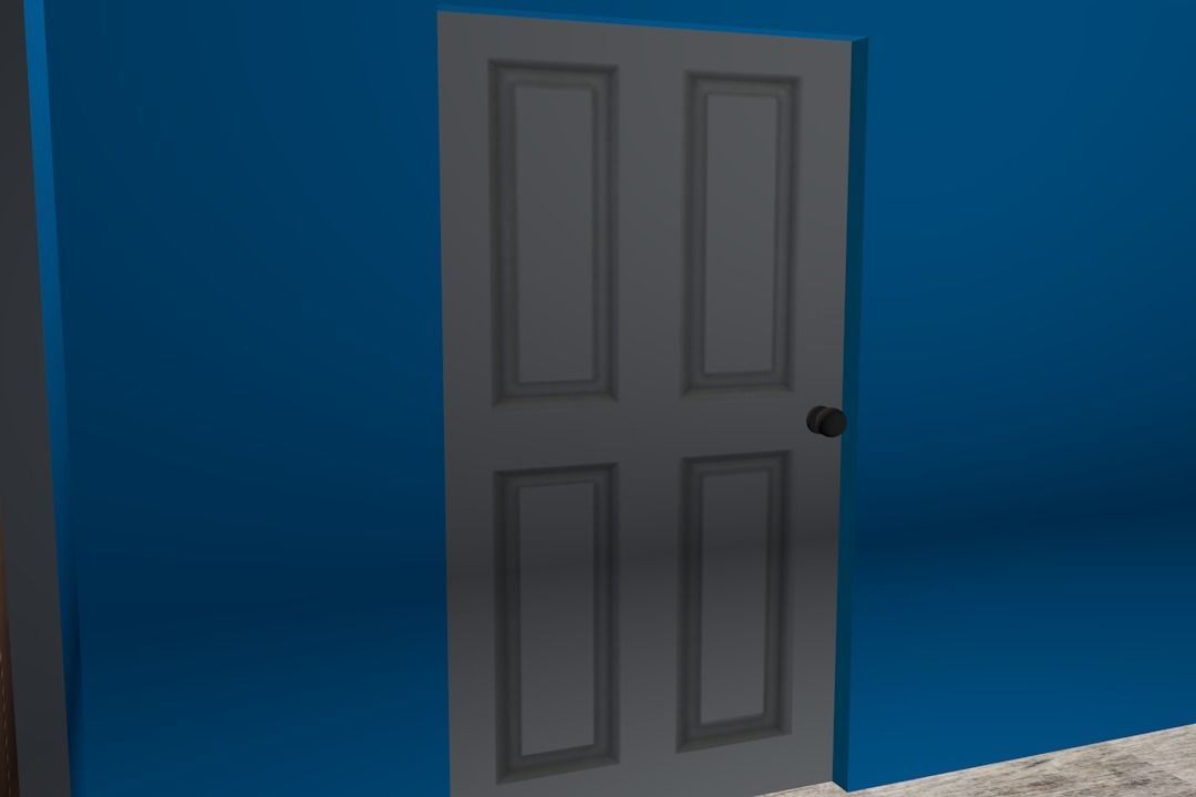 3 ROOMS  HOUSE Low-poly 3D model_16