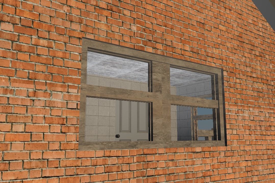 3 ROOMS  HOUSE Low-poly 3D model_8