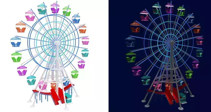 Ferris wheel day and night 3D model