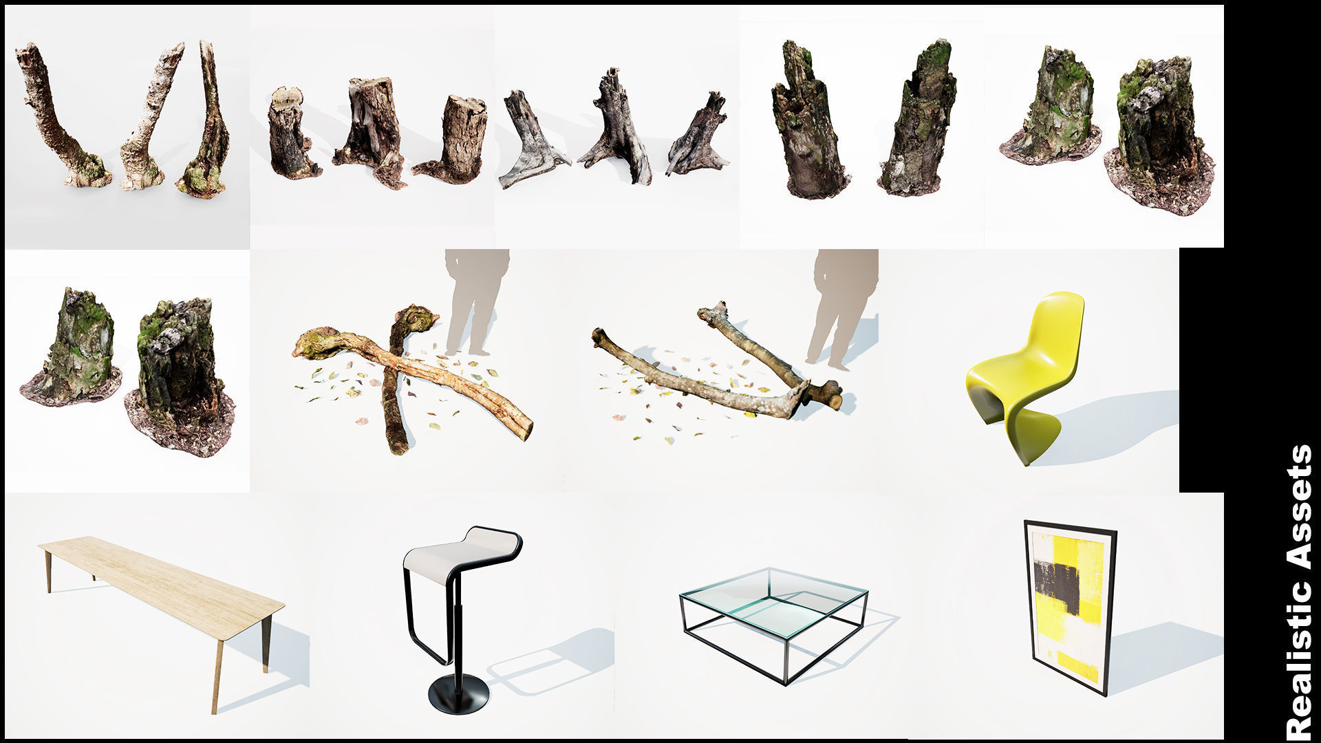 Realistic Tree and Forest Pack 02 Low-poly 3D model_7