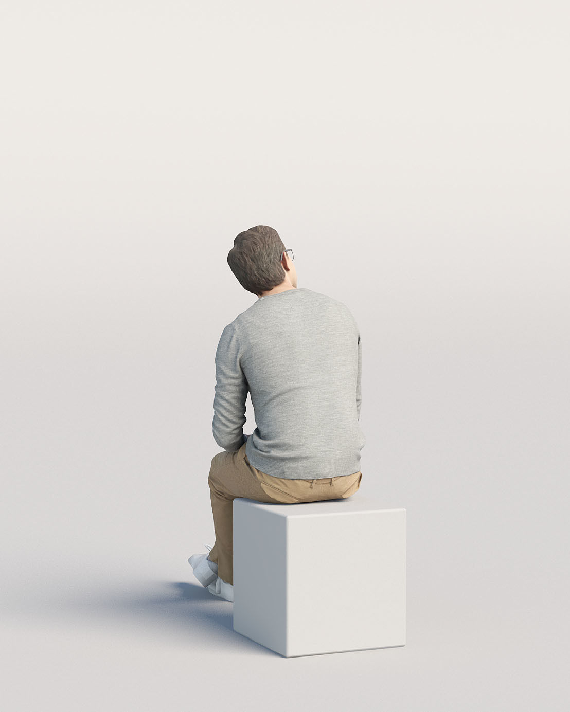 Humano Casual man sitting and talking 0219 3D model_2
