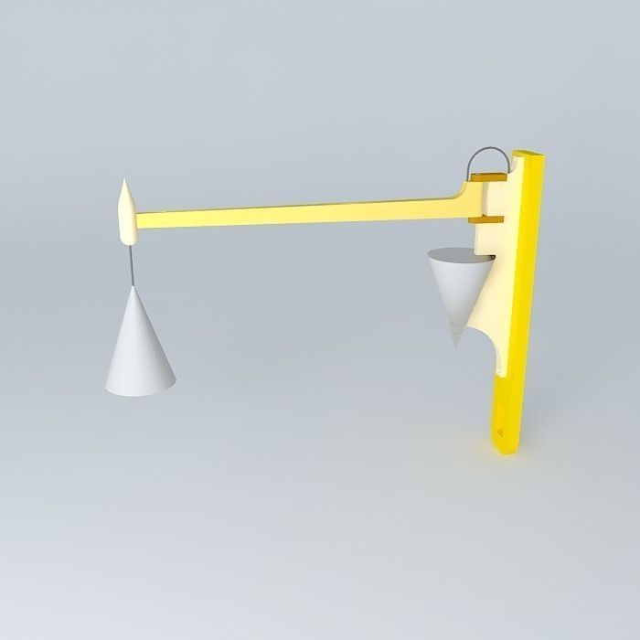 Wall and arm lamp 3D model_2