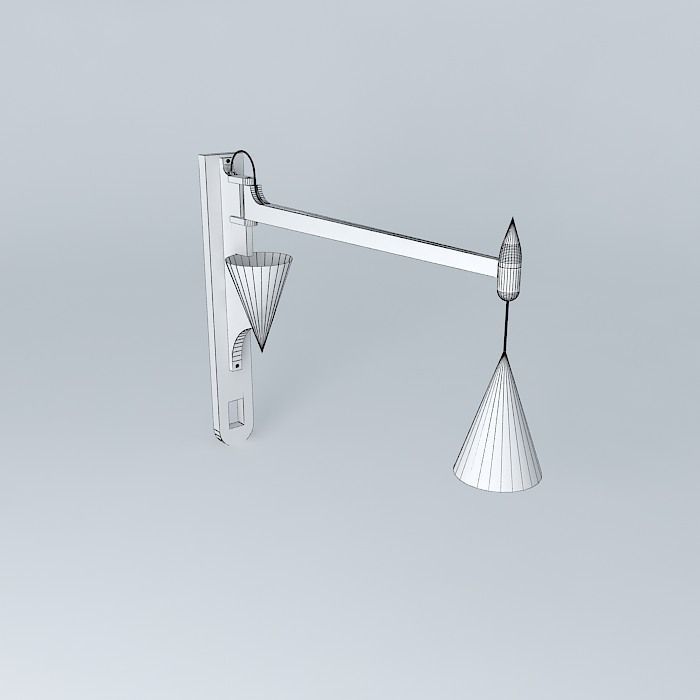 Wall and arm lamp 3D model_3