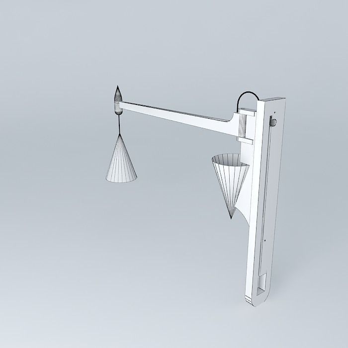 Wall and arm lamp 3D model_4