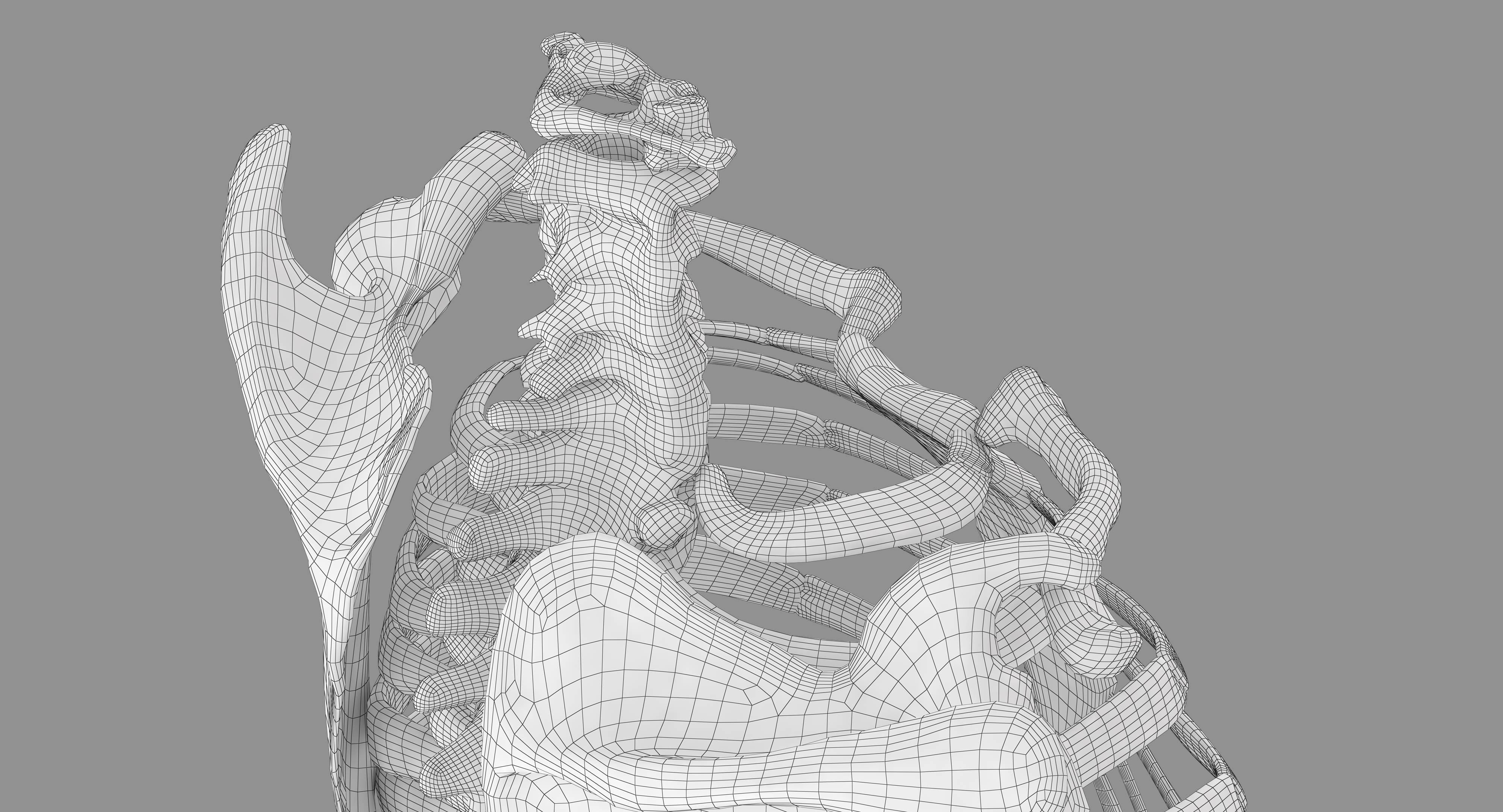 Human Spine Scanned Low-poly 3D model_35