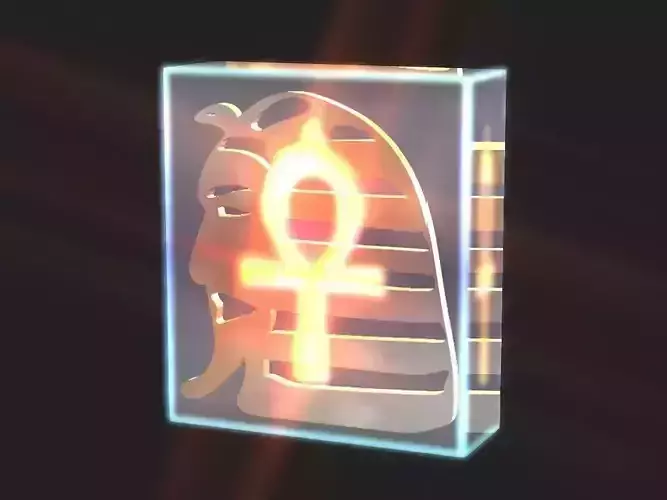 Pharaoh head treasure decor  Low-poly 3D model