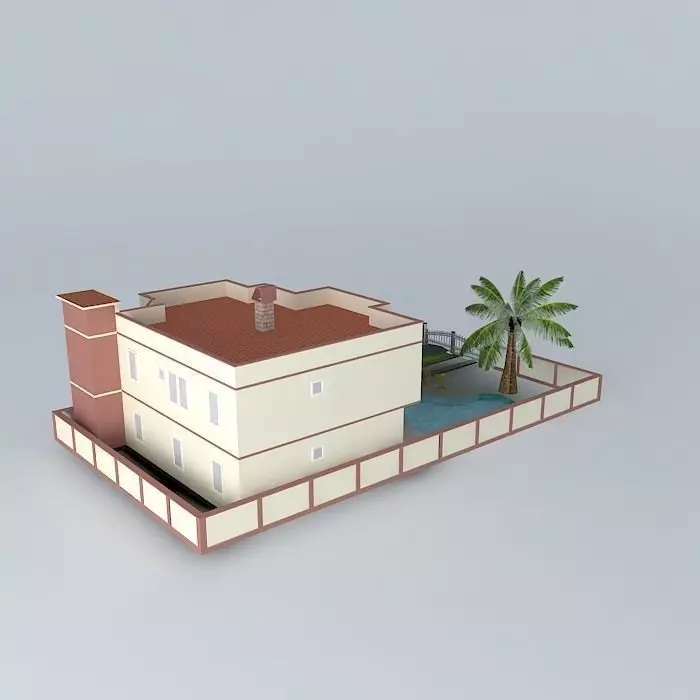 House Jasar Ulcinj light colors Free 3D model