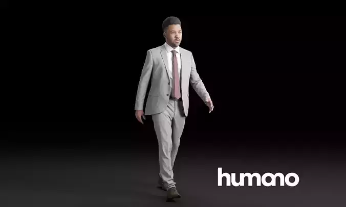 Humano Elegant man walking and talking 0302 3D model