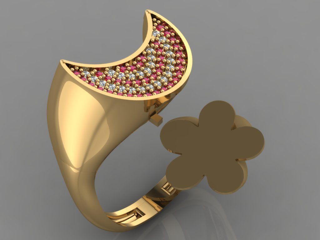 GC GOLD TW0102- Diamond ring  3D print model_1